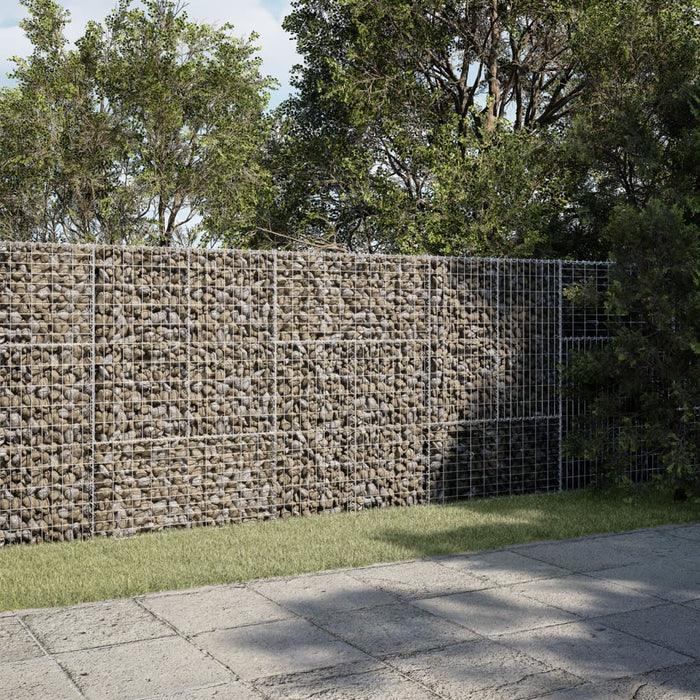 vidaXL Gabion Basket with Cover 300x100x150 cm Galvanised Iron