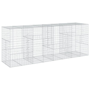 vidaXL Gabion Basket with Cover 400x100x150 cm Galvanised Iron