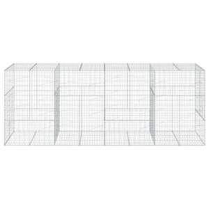 vidaXL Gabion Basket with Cover 400x100x150 cm Galvanised Iron