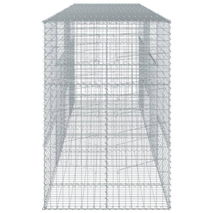 vidaXL Gabion Basket with Cover 400x100x150 cm Galvanised Iron