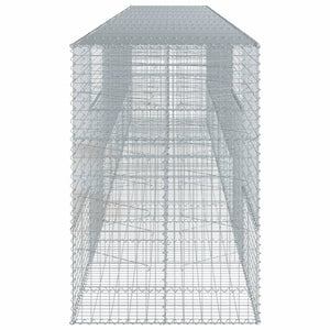 vidaXL Gabion Basket with Cover 700x100x150 cm Galvanised Iron