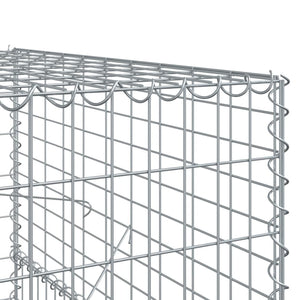 vidaXL Gabion Basket with Cover 700x100x150 cm Galvanised Iron