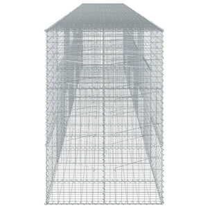 vidaXL Gabion Basket with Cover 800x100x150 cm Galvanised Iron