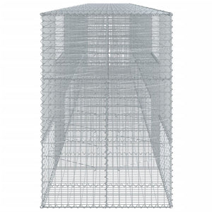 vidaXL Gabion Basket with Cover 900x100x150 cm Galvanised Iron