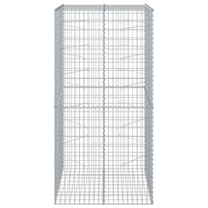 vidaXL Gabion Basket with Cover 100x100x200 cm Galvanised Iron