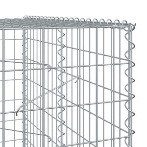 vidaXL Gabion Basket with Cover 100x100x200 cm Galvanised Iron