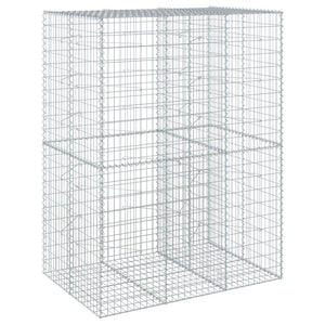 vidaXL Gabion Basket with Cover 150x100x200 cm Galvanised Iron