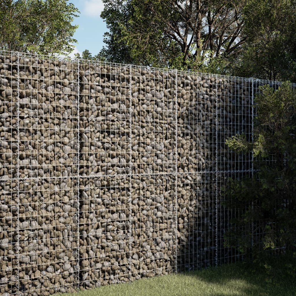 vidaXL Gabion Basket with Cover 150x100x200 cm Galvanised Iron