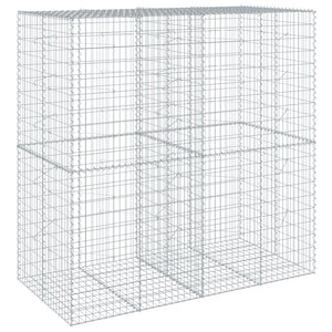 vidaXL Gabion Basket with Cover 200x100x200 cm Galvanised Iron