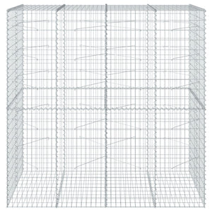 vidaXL Gabion Basket with Cover 200x100x200 cm Galvanised Iron