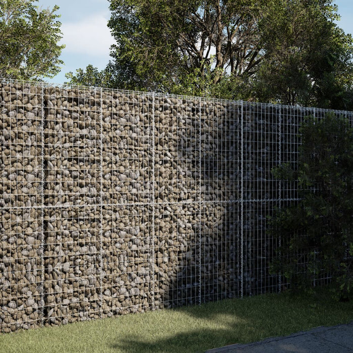 vidaXL Gabion Basket with Cover 200x100x200 cm Galvanised Iron