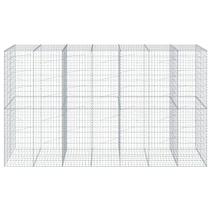 vidaXL Gabion Basket with Cover 350x100x200 cm Galvanised Iron