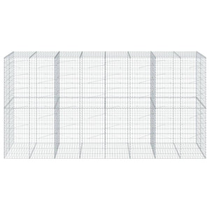 vidaXL Gabion Basket with Cover 400x100x200 cm Galvanised Iron