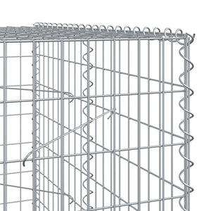 vidaXL Gabion Basket with Cover 400x100x200 cm Galvanised Iron