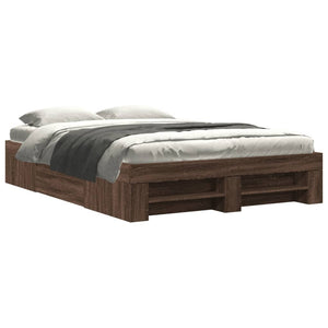 vidaXL Bed Frame without Mattress Brown Oak 120x190 cm Small Double Engineered Wood