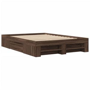 vidaXL Bed Frame without Mattress Brown Oak 120x190 cm Small Double Engineered Wood