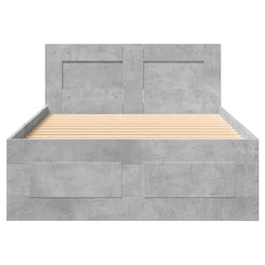 vidaXL Bed Frame with Headboard without Mattress Concrete Grey 90x200 cm