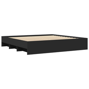 vidaXL Bed Frame without Mattress Black 200x200 cm Engineered Wood