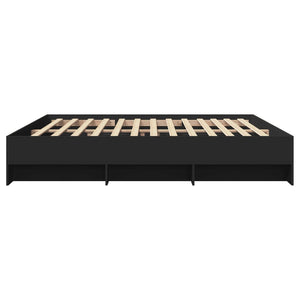 vidaXL Bed Frame without Mattress Black 200x200 cm Engineered Wood