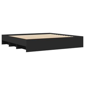 vidaXL Bed Frame without Mattress Black 200x200 cm Engineered Wood