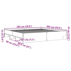 vidaXL Bed Frame without Mattress Black 200x200 cm Engineered Wood