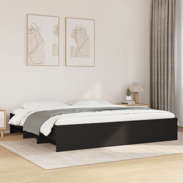 vidaXL Bed Frame without Mattress Black 200x200 cm Engineered Wood