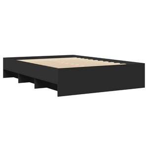 vidaXL Bed Frame without Mattress Black 135x190 cm Double Engineered Wood