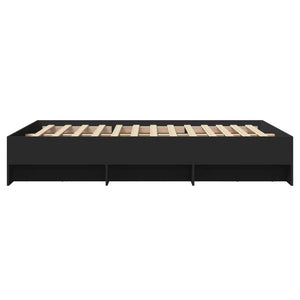 vidaXL Bed Frame without Mattress Black 135x190 cm Double Engineered Wood