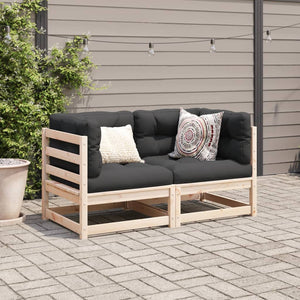 vidaXL 2 Piece Garden Sofa Set Solid Wood Pine