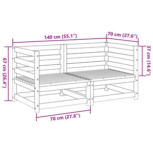 vidaXL 2 Piece Garden Sofa Set Solid Wood Pine