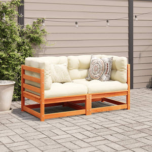 vidaXL 2 Piece Garden Sofa Set Wax Brown Solid Wood Pine