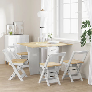 vidaXL 5 Piece Butterfly Dining Set Corona Foldable White Pinewood