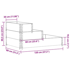 vidaXL 3-Tier Raised Bed 120x80 cm Solid Wood Pine