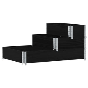 vidaXL 3-Tier Raised Bed Black 120x80 cm Solid Wood Pine