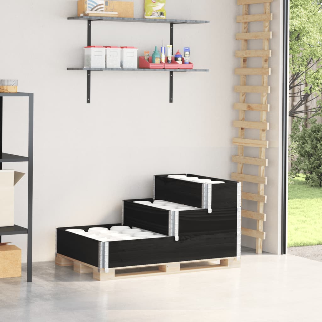 vidaXL 3-Tier Raised Bed Black 120x80 cm Solid Wood Pine