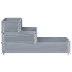 vidaXL 3-Tier Raised Bed Grey 120x80 cm Solid Wood Pine