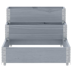 vidaXL 3-Tier Raised Bed Grey 120x80 cm Solid Wood Pine