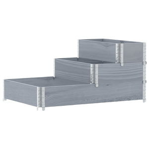 vidaXL 3-Tier Raised Bed Grey 120x80 cm Solid Wood Pine