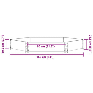 vidaXL Raised Bed Hexagon 160x160 cm Solid Wood Pine