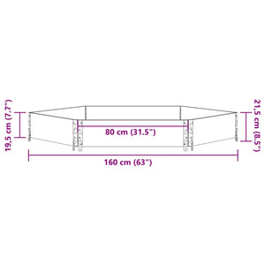 vidaXL Raised Bed Hexagon Black 160x160 cm Solid Wood Pine