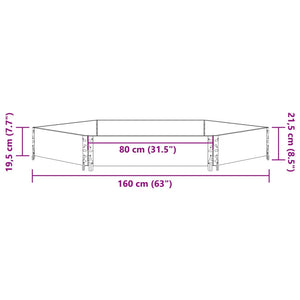 vidaXL Raised Bed Hexagon Grey 160x160 cm Solid Wood Pine