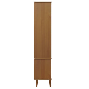 vidaXL Vitrine Cabinet MOLDE Brown 90x35x175 cm Solid Wood Pine