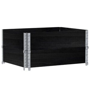 vidaXL Garden Planter Black 80x60 cm Solid Wood Pine