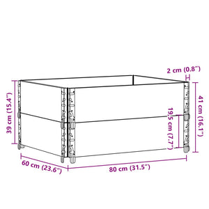 vidaXL Garden Planter Black 80x60 cm Solid Wood Pine