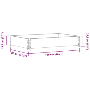 vidaXL Garden Planter Black 120x80 cm Solid Wood Pine