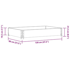 vidaXL Garden Planter Grey 120x80 cm Solid Wood Pine