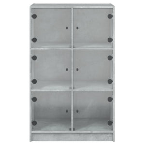 vidaXL Highboard with Doors Concrete Grey 68x37x109 cm Engineered Wood
