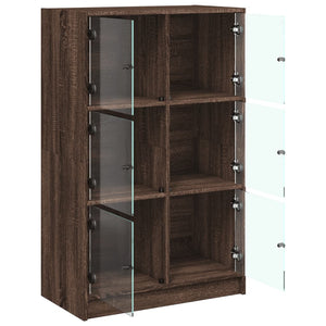 vidaXL Highboard with Doors Brown Oak 68x37x109 cm Engineered Wood