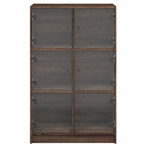 vidaXL Highboard with Doors Brown Oak 68x37x109 cm Engineered Wood