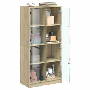 vidaXL Highboard with Doors Sonoma Oak 68x37x142 cm Engineered Wood